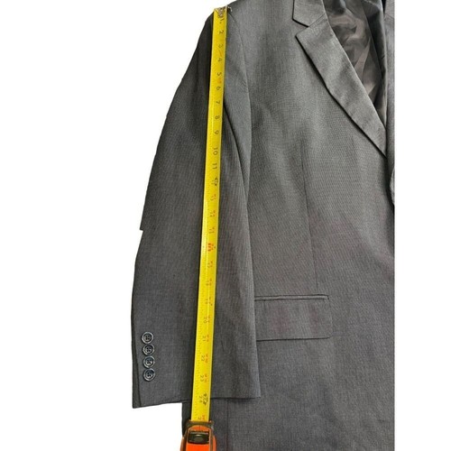 Oakhill Blazer Men 54R Navy Perfect Fit Polyester Blend Check Micro - Picture 12 of 24