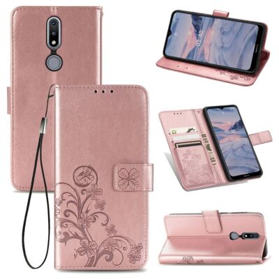 Handyhülle Schutz Case für Nokia 2.4 Flip Cover Tasche Etuis Bumper Rosa Neu