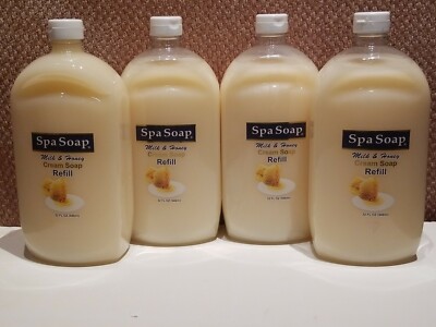 Spa Soap (4 ) Milk and Honey Liquid Cream Soap Refill 32 oz Bottle 4x32=128 oz