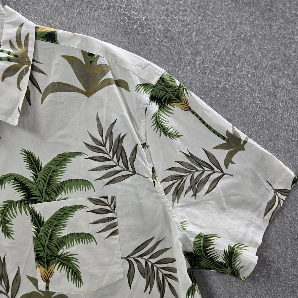 Camisa con botones Lucky Brand para hombre 2XL blanca floral sábado elástica hawaiana Foto 4 de 4