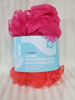 Bliss Loofah Jumbo Exfoliating Mesh Bath Sponge 2 pack