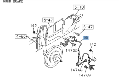 ふっしー① ABS Wheel Speed Sensor for ISUZU NPR NQR Front Left Drum