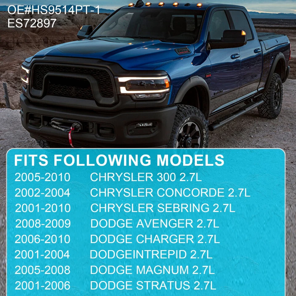 Head Gasket Set Bolts Fits 01-10 Chrysler Sebring 300 Dodge Intrepid 2.7L MLS - Imagem 2 de 4