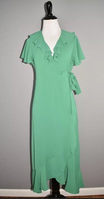 chelsea28 midi ruffle wrap dress