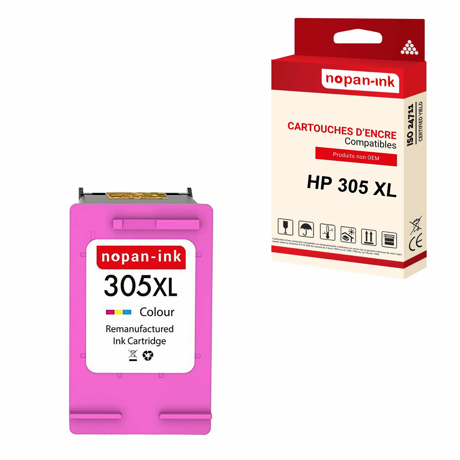 Cartouche 305XL couleur haute restitution NOPAN-INK pour photos éclatantes
