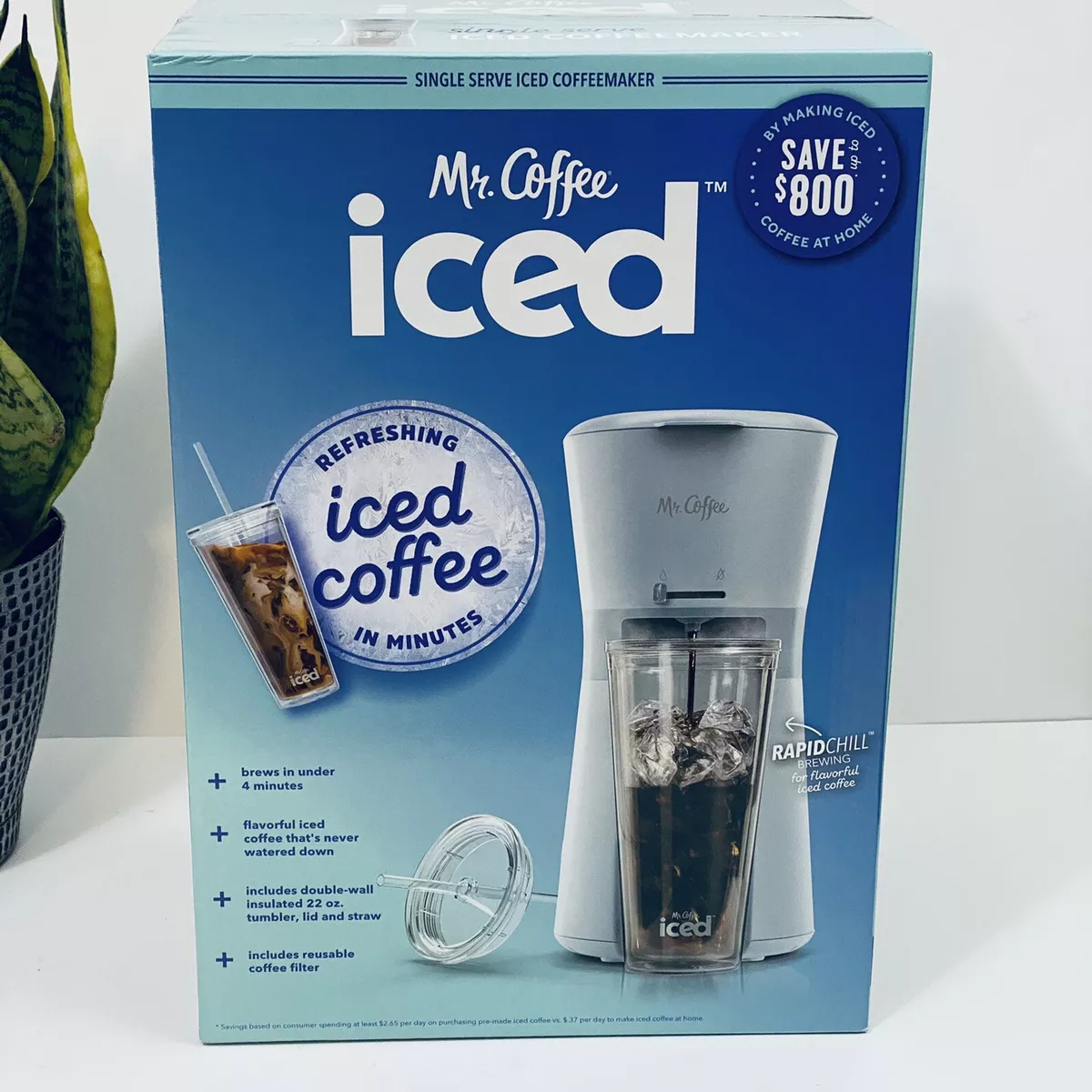 Mr. Coffee Iced Coffee Maker with Reusable Tumbler and Coffee Filter