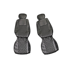 2X Nero Con Coprisedili In Eco Pelle Nera Per Camion Volvo FH Anni 2000-2004