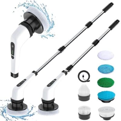 Electric Spin Scrubber Cleaning Brush W/ 7 Replaceable Brush Heads MGLSDeet