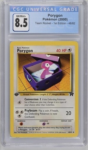 Porygon (1st Edition) graded CGC 8.5 for sale on eBay