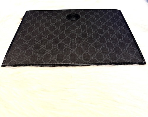 NEW Gucci GG Supreme Zip Pouch With Interlocking G Retail $970 - Picture 5 of 13