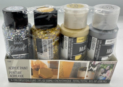 Folkart Multi Surface & Glitterific Paint Set 4/Pkg (7500)