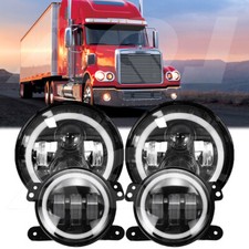 For Freightliner Coronado 7inch Round Led Headlights 4inch Led Fog Light Combo