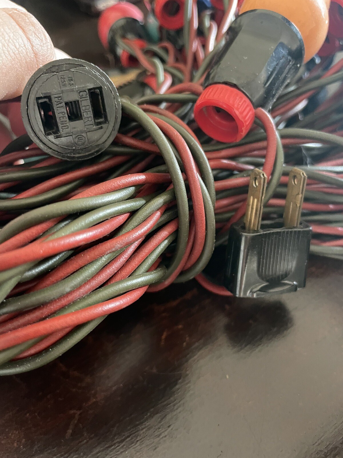 Vintage C9 Christmas Inside Painted Lights 15 Bulb Set Red Green Wire