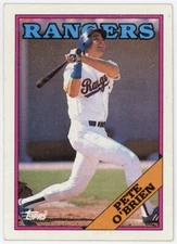 1988 Topps #721 Pete O'Brien Texas Rangers Baseball Card