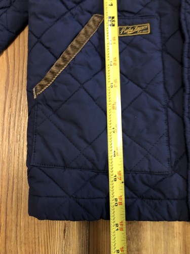 Vintage Polo Ralph Lauren Boys Quilted Jacket Size 7 Corduroy Collar Trip Blue - Picture 16 of 21