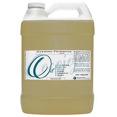 Evening primrose oil organic 100% pure unrefined cold pressed virgin bulk 1 gal