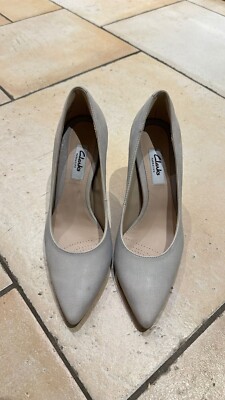 Clarks Womens Dinah Keer Pumps Heels Grey /light Blue Size EU 36