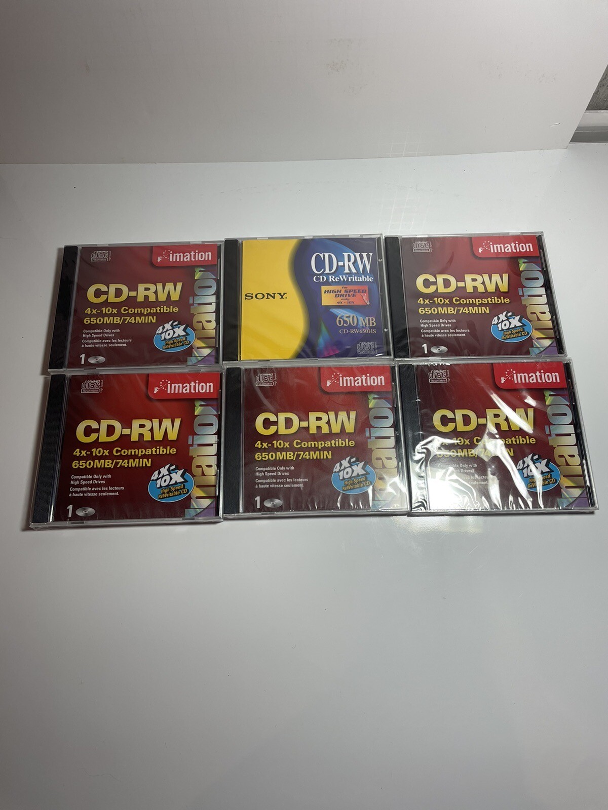 Lot of 5 Imation CDRW 650MB 74 MINS Audio Music CDRW Discs NEW + 1 Sony eBay
