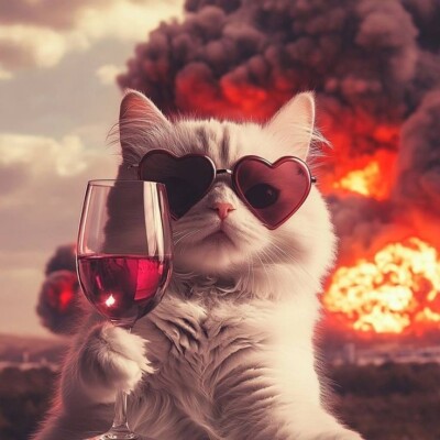 Cat Phone Sticker (2  Inch) Funny Princess Rose Colored Wine Explosion Life 