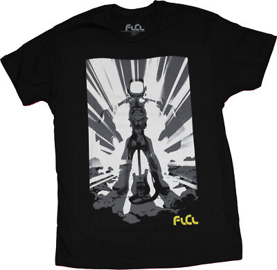 FLCL New Adult T-Shirt - Back Lit Hriku Excitement Image