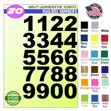 20 Mailbox,Car, Doors, Toolbox,Lockers,Window,bike, Decal Sticker Numbers Arial