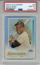 2020 TOPPS ALLEN & GINTER CHROME REFRACTOR #29 WILLIE MAYS CARD PSA 10 LOW POP