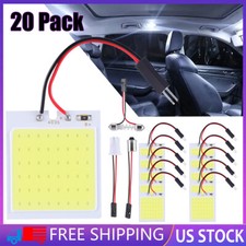 20x 48smd Cob White Led Panel Festoon T10 Ba9s Car Interior Dome Map Light Bulbs