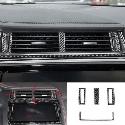 For Jaguar E-PACE 2018-20 Real Carbon Fiber Air Vent Sticker Trim Center Console