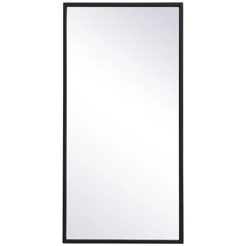 Elegant Decor Eternity 28" x 14" Modern Metal Frame Mirror in Black - Picture 1 of 8
