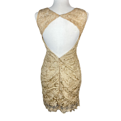 Hebeos Lace Sheath Gold Dress Size XS/Small | eBay