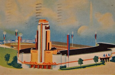 Vintage Postcard,NEW YORK WORLDS FAIR, 1939, Goodrich Safety Arena,To Everett,WA