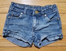 Levi's Girl's Shorty Short Shorts Size 2T 5 Pocket Adjustable Red Tab CUTE EUC
