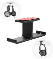 Blucoil Aluminum Under-Desk Headphone Hanger with 11-22 LB Weight Capacity