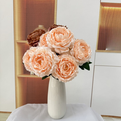 41cm Silk Peony Bouquet with Clear Leaf Texture for Elegant Table Arrangement