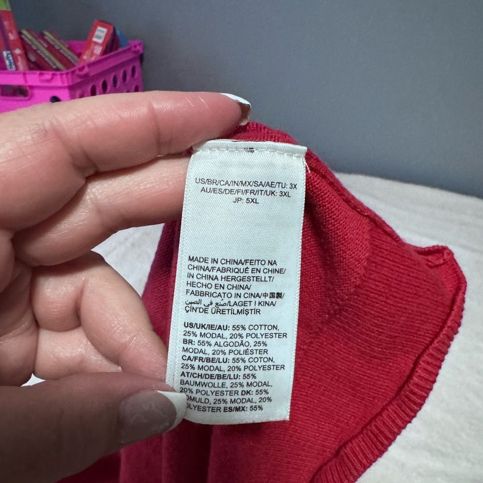 Amazon Essentials Red V-Neck Lightweight Sweater - image 6