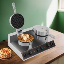 110V Electric Commercial Nonstick Waffle Make...