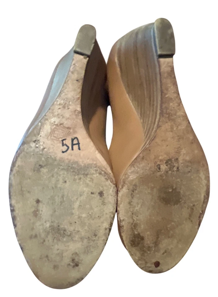 Tacones de cuña Pierre Hardy de cuero nude punta abierta talla 37 EE. UU. 7 Foto 3 de 4