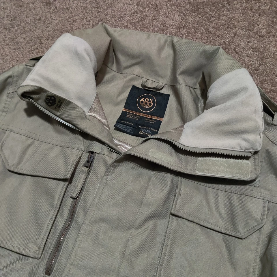 Casaco pesado masculino Six Eight Six 686 XL snowboard esqui capuz escondido InfiDRY 10.000 MM - Imagem 2 de 4