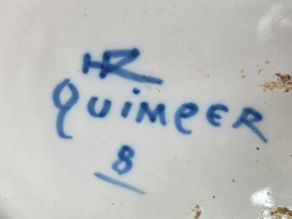 20th Century French Paint Henriot Quimper Oval Faïence Wall Platter Plaque 17" - Image 2 of 4