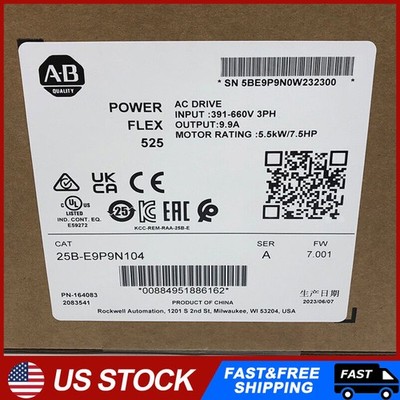 AB 25B-E9P9N104 PowerFlex 525 5.5kW (7.5Hp) AC Drive AB 25BE9P9N104