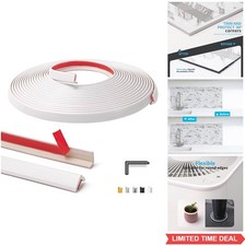 PVC Outside Corner Trim 20 ft Peel and Stick Wall Tile Edge White Round Safety
