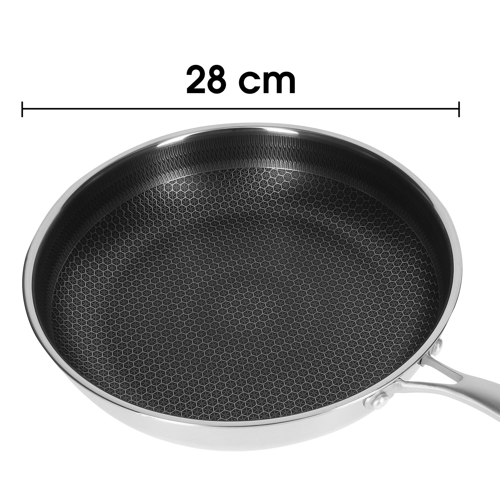 Poêle en acier inoxydable premium Cheffinger 28 cm robuste et durable - 3