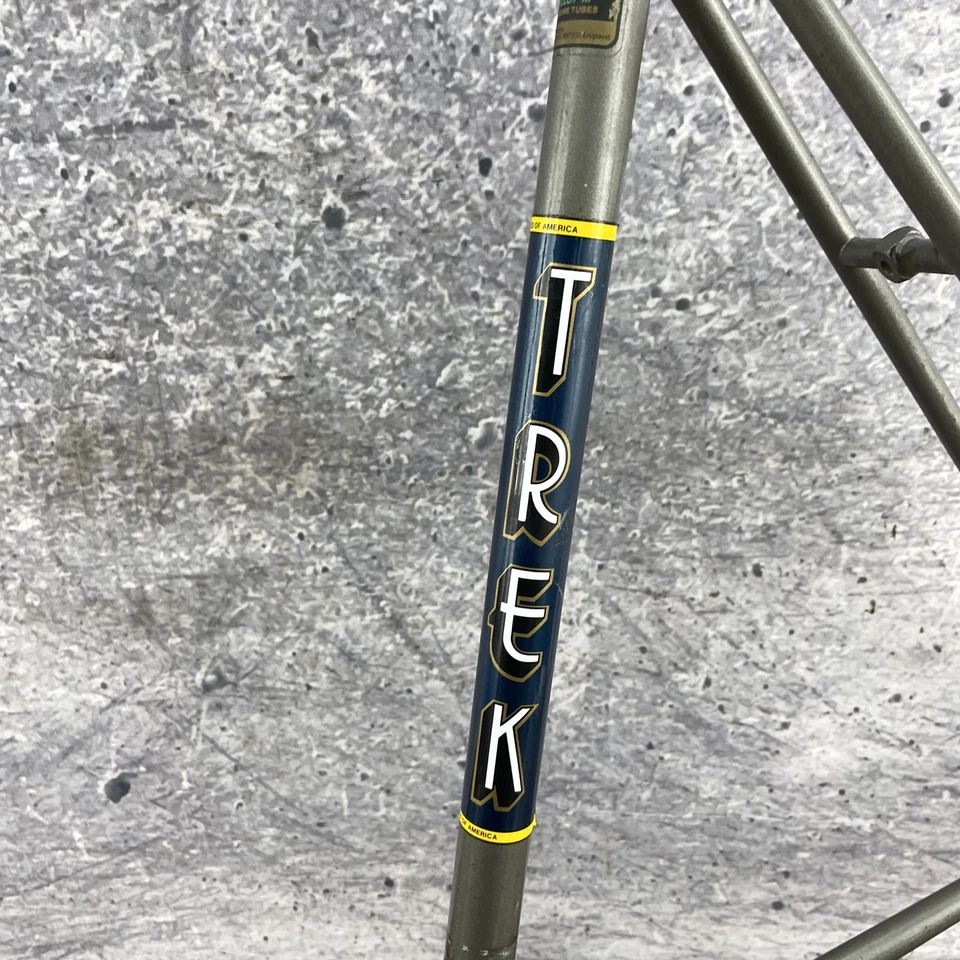 Vintage Trek Road Bike Frame Reynolds 501 Steel Large 58cm Gray USA Made - Image 3 of 4
