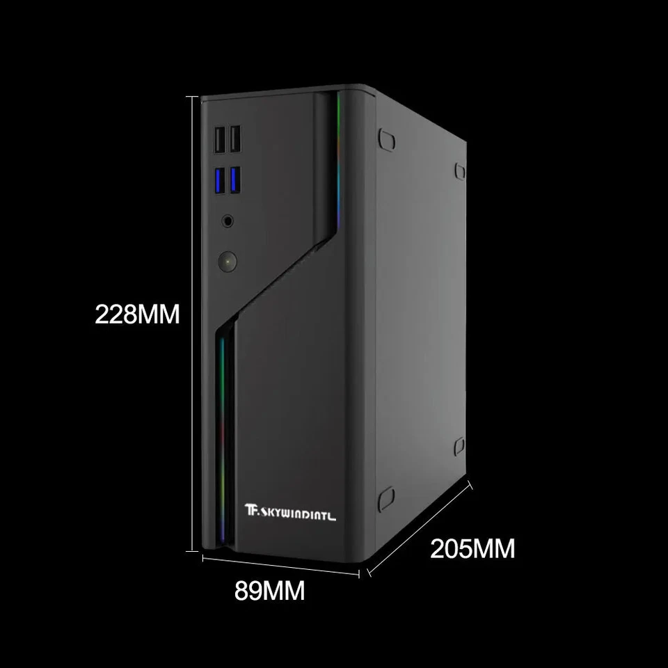 ITX HTPC Desktop Case 5V ARGB Front Panel 4 USB Ports Supports 1U Power Supply - Image 3 of 4