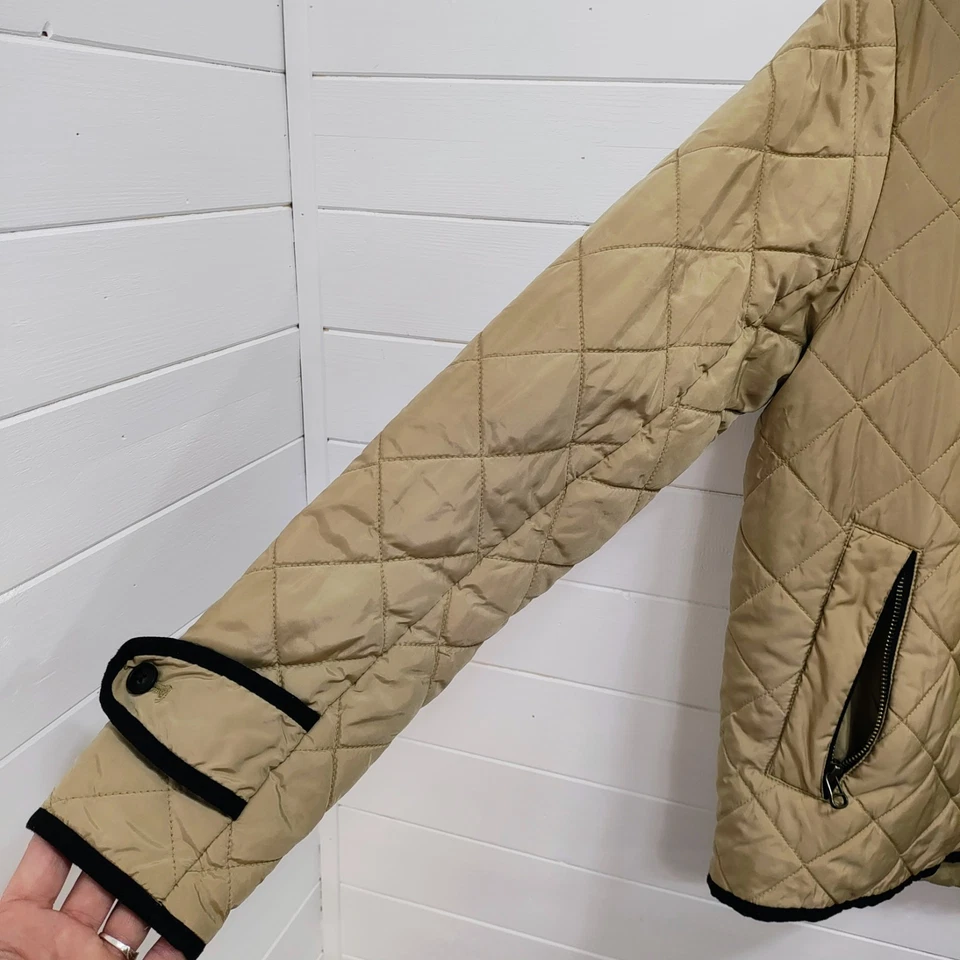 Chaqueta Ralph Lauren Sport Para Mujer Acolchada Cremallera Completa Caqui Tostado PEQUEÑA Ecuestre Foto 4 de 4