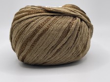 Summertime Camel Brown 83232 Ice Yarns DK Cotton Blend Ribbon Yarn 50g 136y