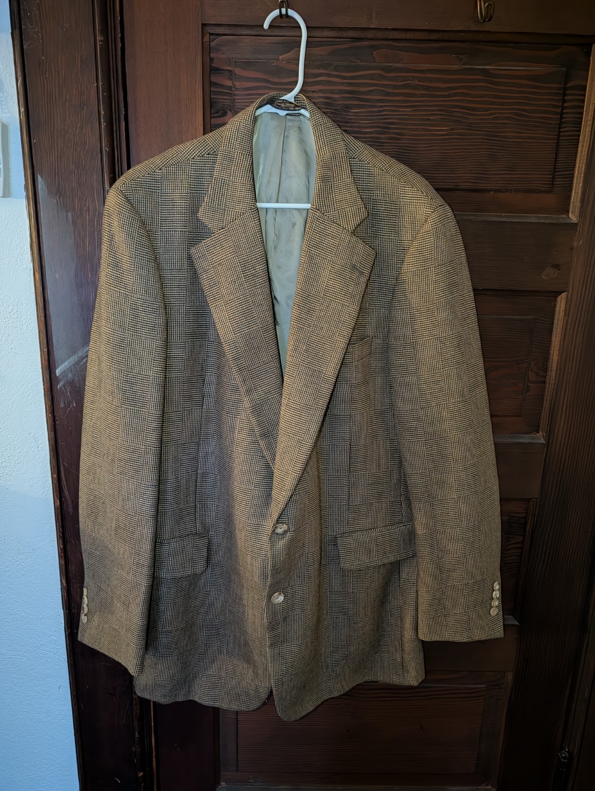 Paul Stuart Mens Houndstooth Wool Blazer