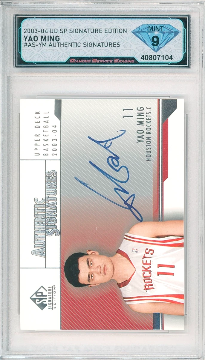 Yao Ming Basketball Original Autographed Sports Trading Cards