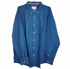 NWT Oxford Men  s Luxury Collection Dress Shirt 4XL Peacock Blue