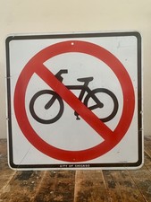 Letrero De Colección No Se Permiten Bicicletas Bicicletas Prohibidas No Bicicletas Ciudad de Chicago